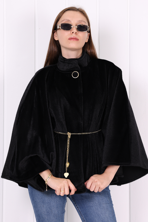 Zincir Kemer Detaylı Panço 70032 Siyah - 5