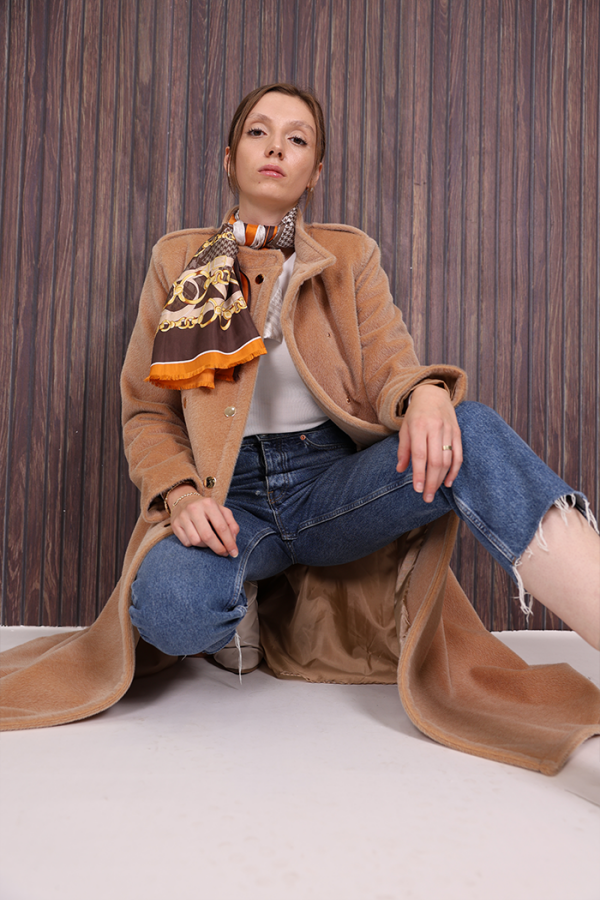 Çıt Çıt Düğme Detay Kaban 70035 Vizon - 7