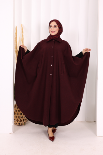 70068 Kaşe Panço Bordo - Bym Fashion