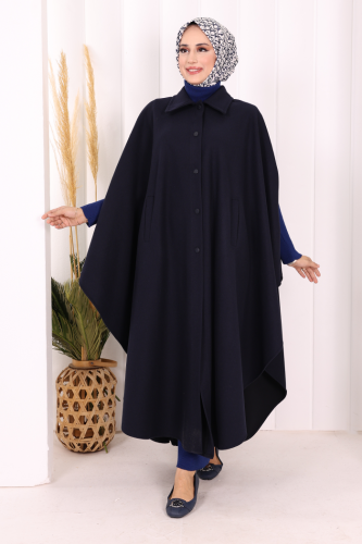 70068 Kaşe Panço Lacivert - Bym Fashion