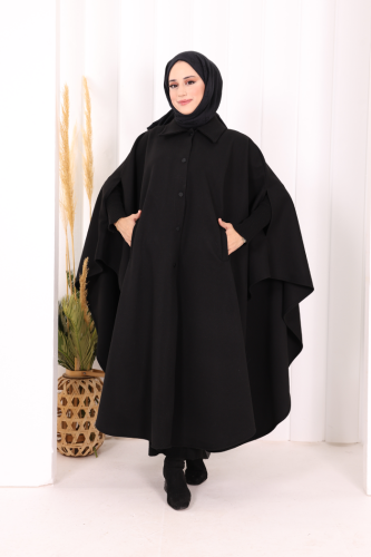 70068 Kaşe Panço Siyah - Bym Fashion
