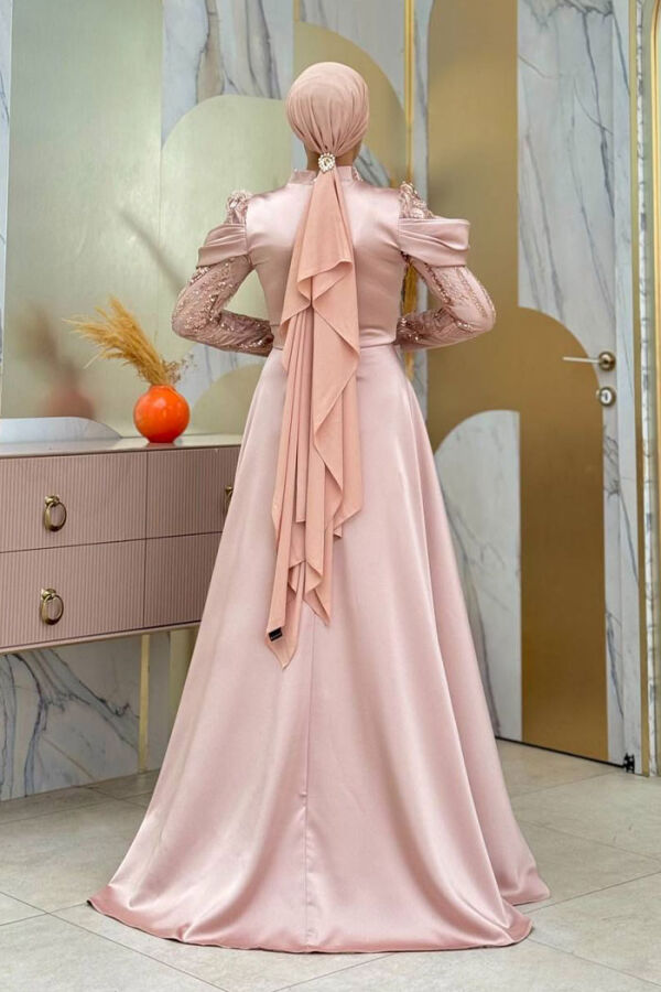 Omuz Detay Taş İşlemeli Ferace 7030 Gold - 2