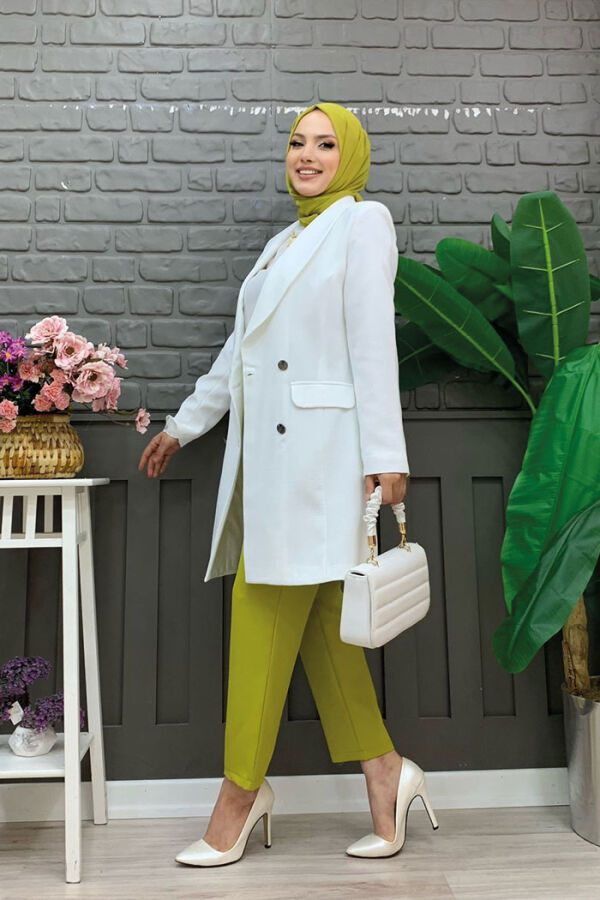 Куртка с подкладкой и пуговицами спереди Pocket Look 7660 Экрю - 6