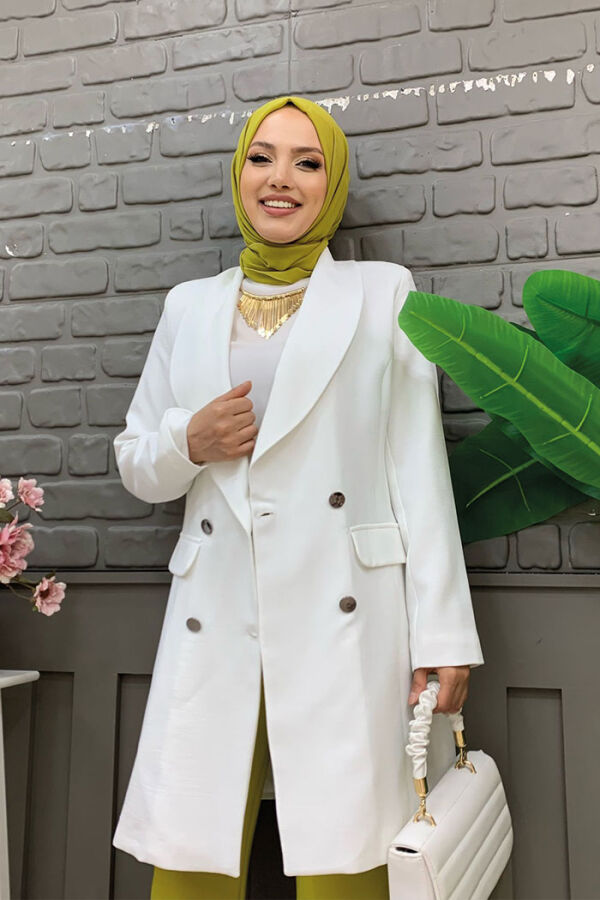 Куртка с подкладкой и пуговицами спереди Pocket Look 7660 Экрю - 8