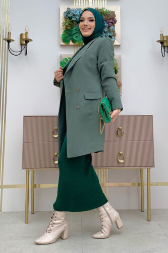 Куртка с подкладкой и пуговицами спереди Pocket Look 7660 Mint - 6