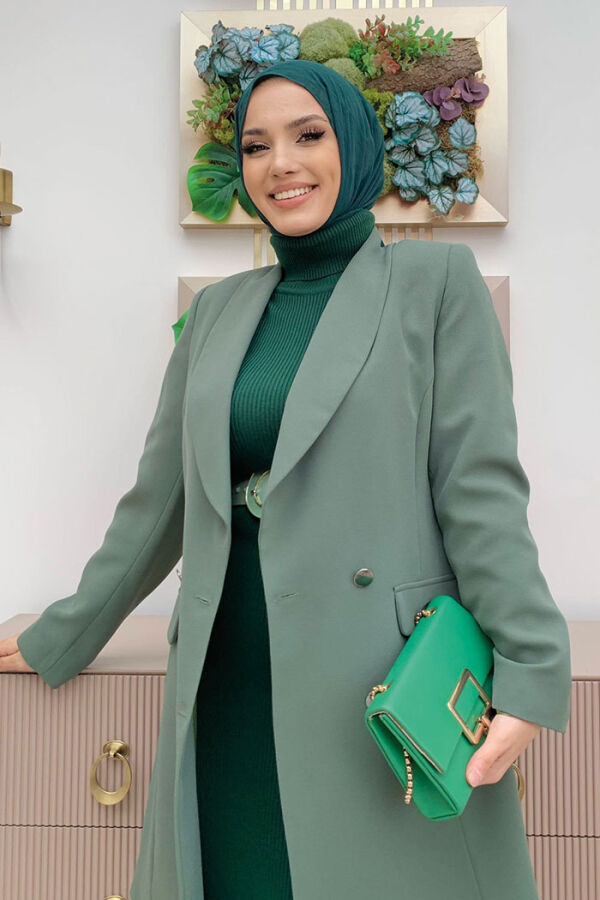 Куртка с подкладкой и пуговицами спереди Pocket Look 7660 Mint - 8