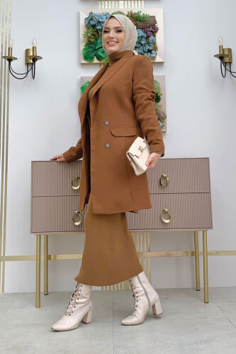 Куртка с подкладкой и пуговицами спереди Pocket Look 7660 Светло-коричневый - 6