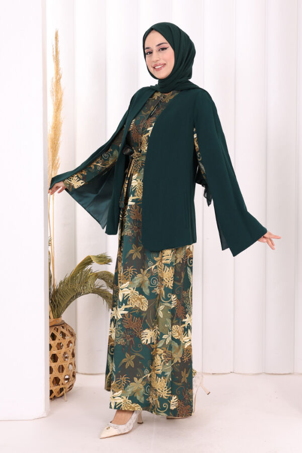 Куртка Cape Sleeve Look с прямой подкладкой 7666 Изумруд - 4