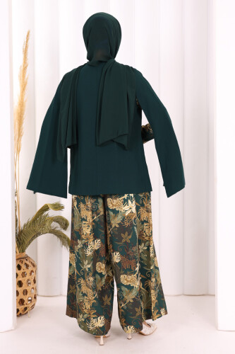 Куртка Cape Sleeve Look с прямой подкладкой 7666 Изумруд - 5