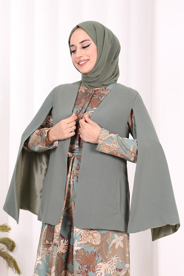 Прямая куртка Cape Sleeve Look 7666 Mint - 6
