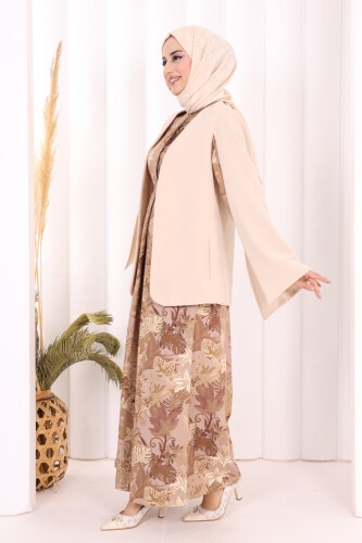 Куртка Cape Sleeve Look с прямой подкладкой 7666 Stone - 3