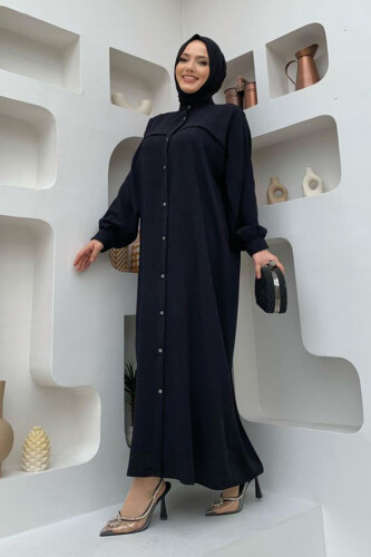 Back Chain Tassel Detail Button Down Воротник летучая мышь 7822 Черный - 6