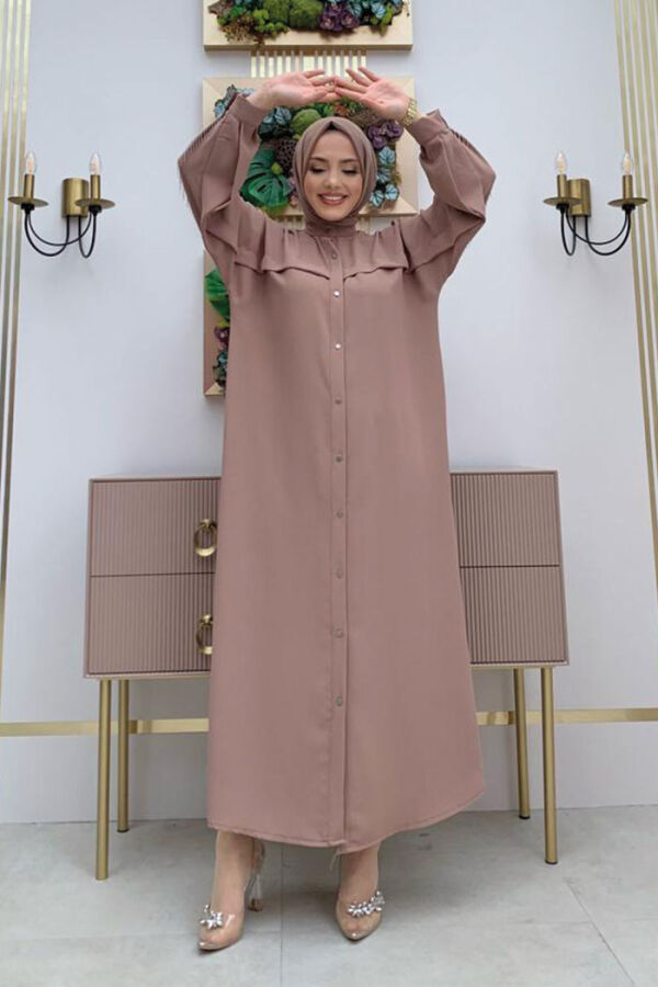 عودة سلسلة شرابة التفاصيل زر أسفل طوق الخفافيش 7822 المنك - 5