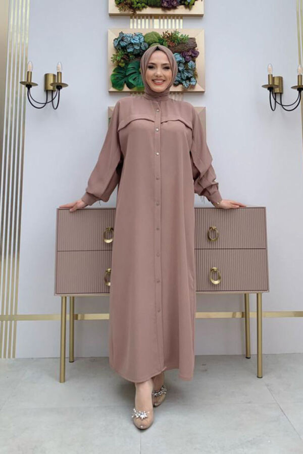 عودة سلسلة شرابة التفاصيل زر أسفل طوق الخفافيش 7822 المنك - 6