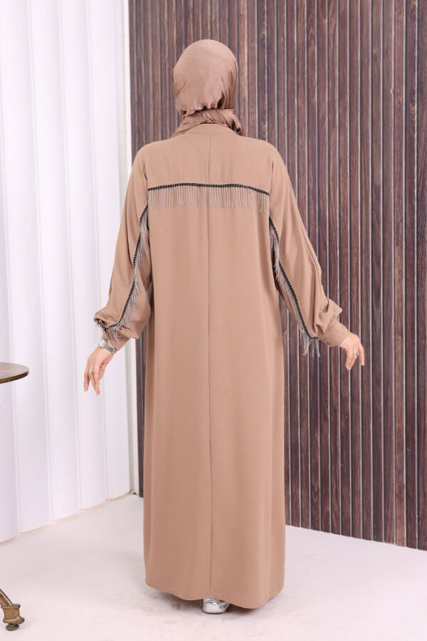 عودة سلسلة شرابة التفاصيل زر أسفل طوق الخفافيش 7822 المنك - 3