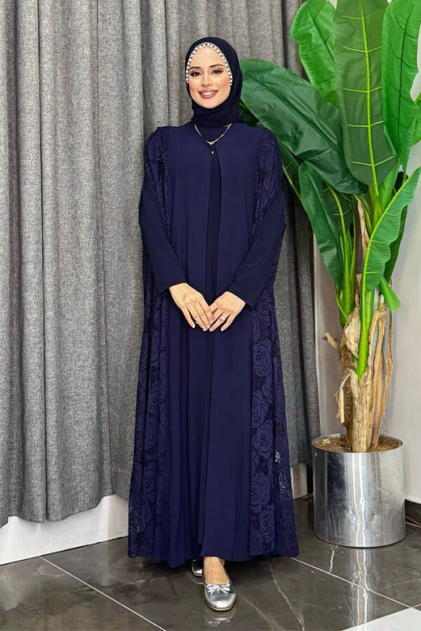 Dantel Abaya 7884 Lacivert - 2