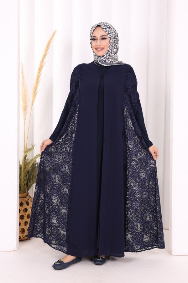 Dantel Abaya 7884 Lacivert - 1