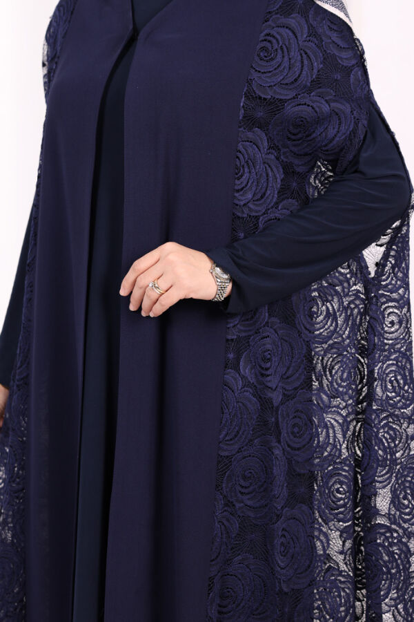 Dantel Abaya 7884 Lacivert - 5