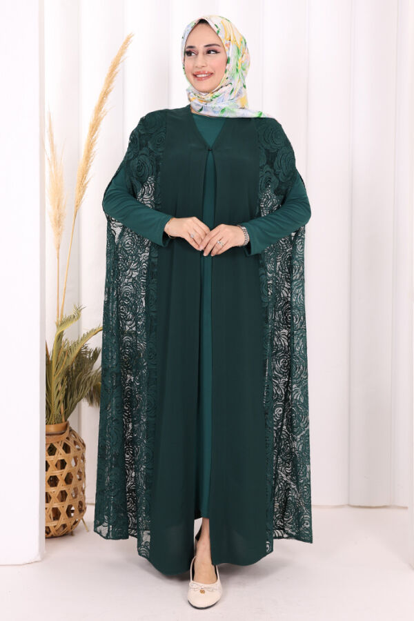 Dantel Abaya 7884 Zümrüt - 2