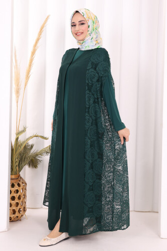 Dantel Abaya 7884 Zümrüt - 3