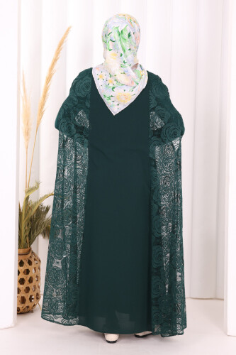 Dantel Abaya 7884 Zümrüt - 4
