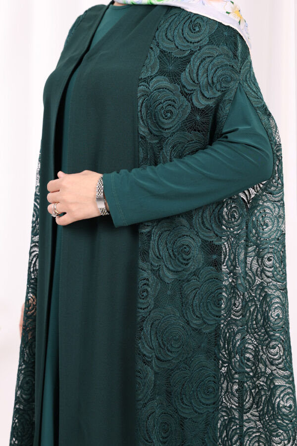 Dantel Abaya 7884 Zümrüt - 6