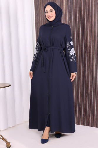 Çift Taraflı Çift Renk Ferace 7897 Lacivert - Bym Fashion