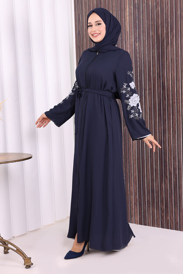 Çift Taraflı Çift Renk Ferace 7897 Lacivert - 3