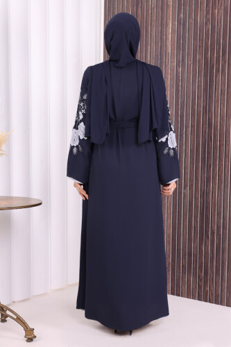 Çift Taraflı Çift Renk Ferace 7897 Lacivert - 4