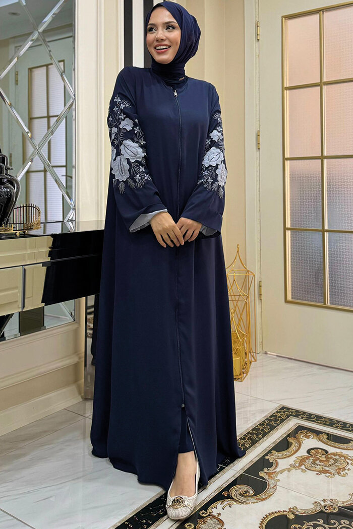 Çift Taraflı Çift Renk Ferace 7897 Lacivert - 9