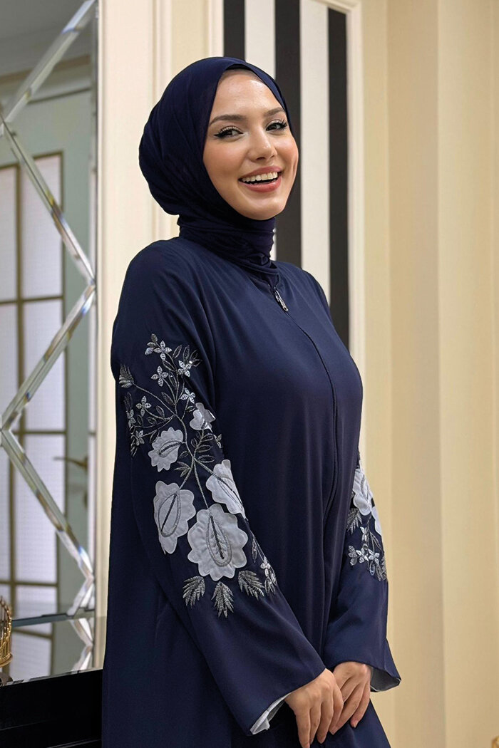 Çift Taraflı Çift Renk Ferace 7897 Lacivert - 11