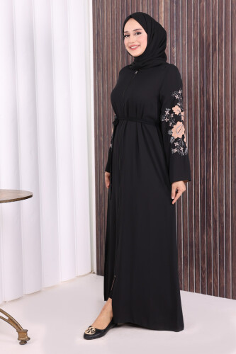 Çift Taraflı Çift Renk Ferace 7897 Siyah - 2