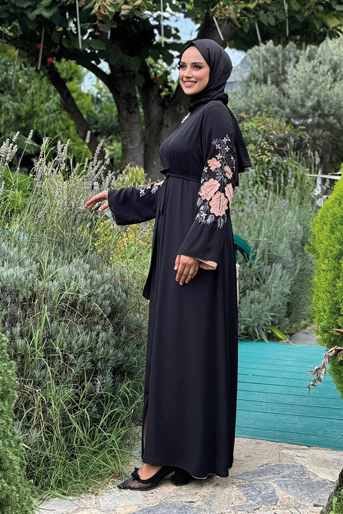 Çift Taraflı Çift Renk Ferace 7897 Siyah - 8