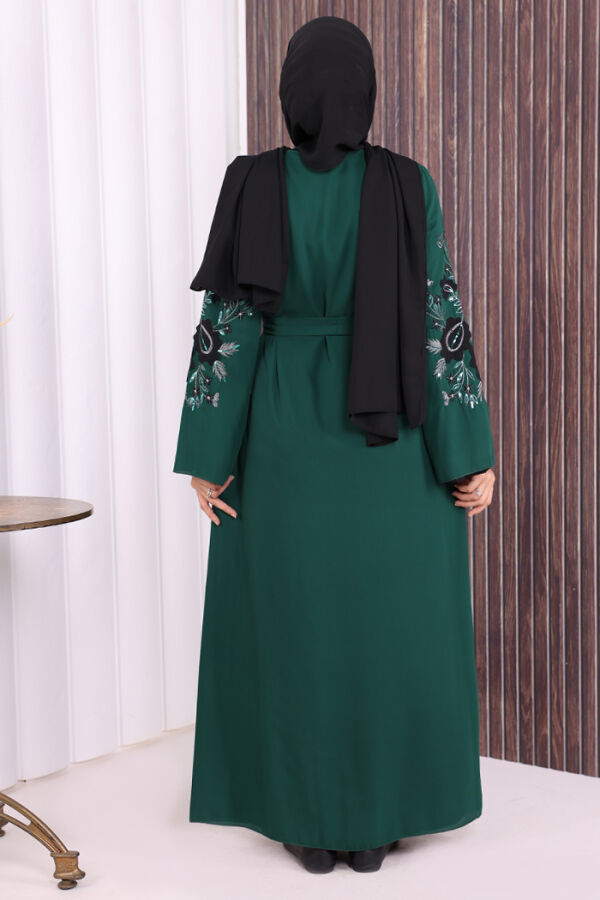 Çift Taraflı Çift Renk Ferace 7897 Zümrüt - 3