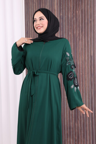 Çift Taraflı Çift Renk Ferace 7897 Zümrüt - 4