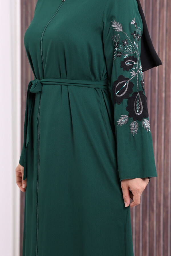 Çift Taraflı Çift Renk Ferace 7897 Zümrüt - 5