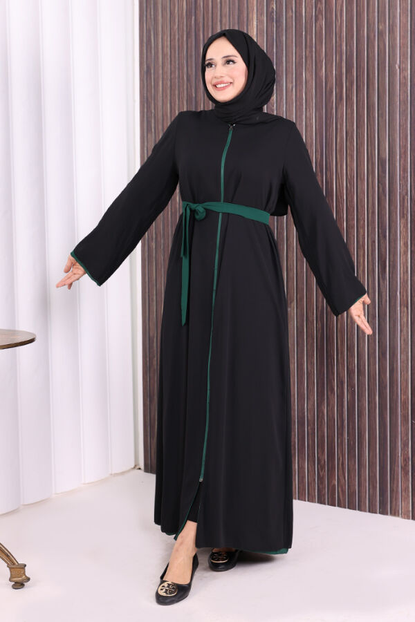 Çift Taraflı Çift Renk Ferace 7897 Zümrüt - 6