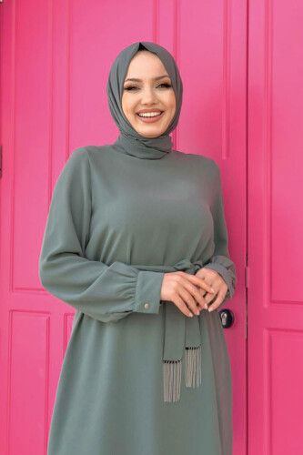 Püskül Detaylı Tunikli Pantolon İkili Takım 8424 Mint - 8