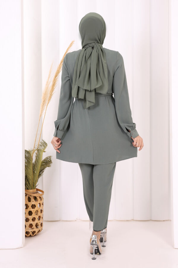 Püskül Detaylı Tunikli Pantolon İkili Takım 8424 Mint - 4
