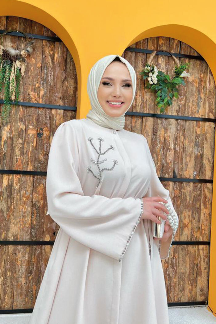 Taş İşleme Detaylı Kuşaklı Tunik ve Pantolonlu Takım 8432 Taş - 7
