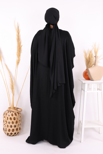 Yarasakol Abayalı Elbise Takım 8497 Siyah - 3