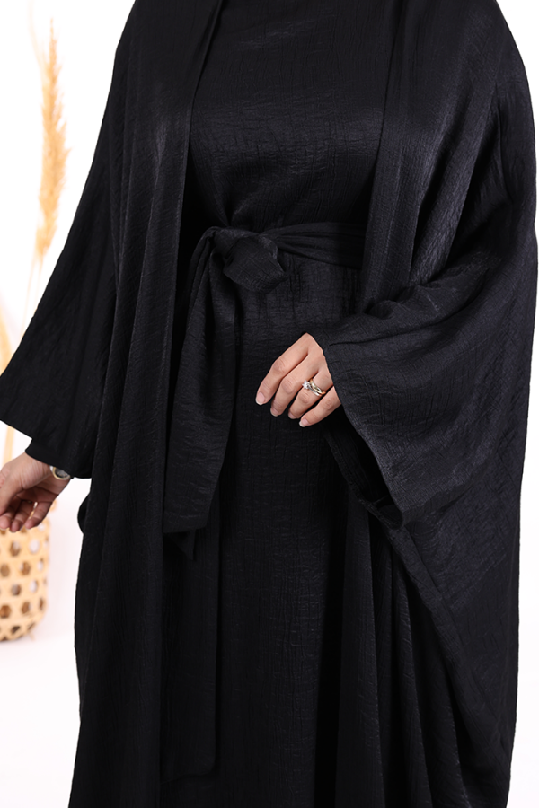 Yarasakol Abayalı Elbise Takım 8497 Siyah - 5