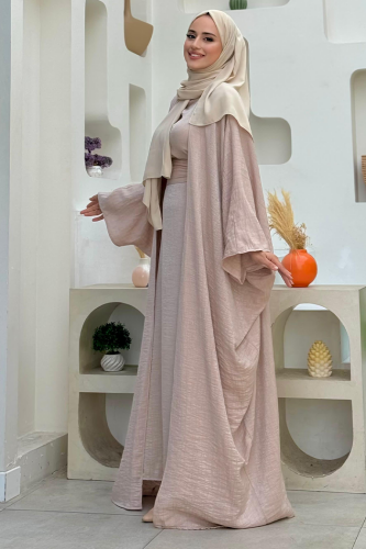 Yarasakol Abayalı Elbise Takım 8497 Taş - 2