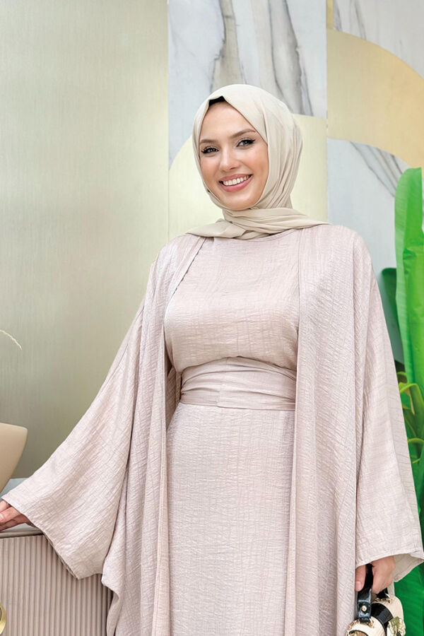 Yarasakol Abayalı Elbise Takım 8497 Taş - 4
