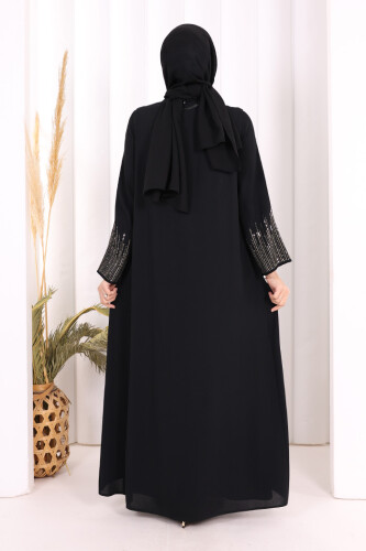 Pul İşlemeli Yelekli Elbise Takım 8498 Siyah - 4