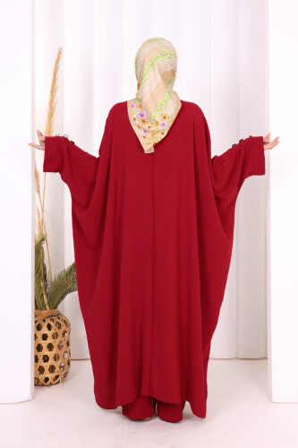 Kol Düğme Detaylı Tunik Pantolon İkili Takım 8688 Bordo - 4