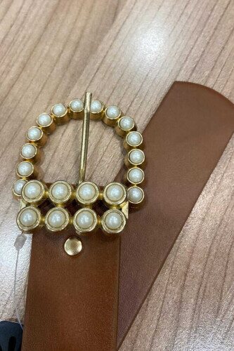 9001 İnci Tokalı Kemer Taba - 3