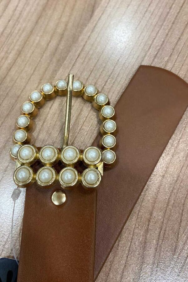 9001 İnci Tokalı Kemer Taba - 3