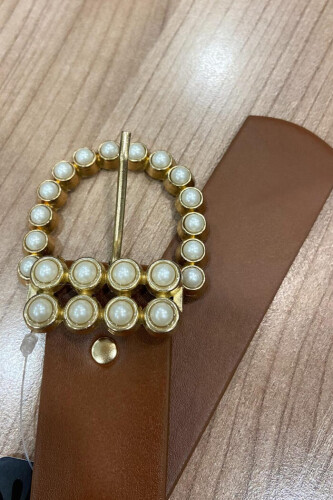 9001 İnci Tokalı Kemer Taba - 4