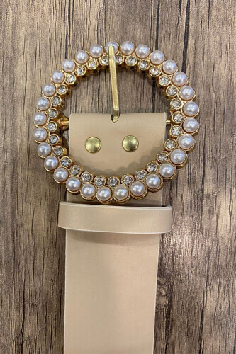 9029 İncili Üçgen Kemer Taş - Bym Fashion